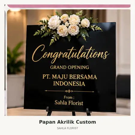 Papan Bunga Akrilik Cinambo